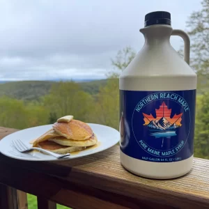 half gallon jug of pure Maine maple syrup