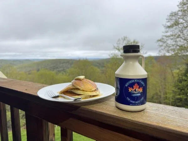 half gallon jug of pure Maine maple syrup
