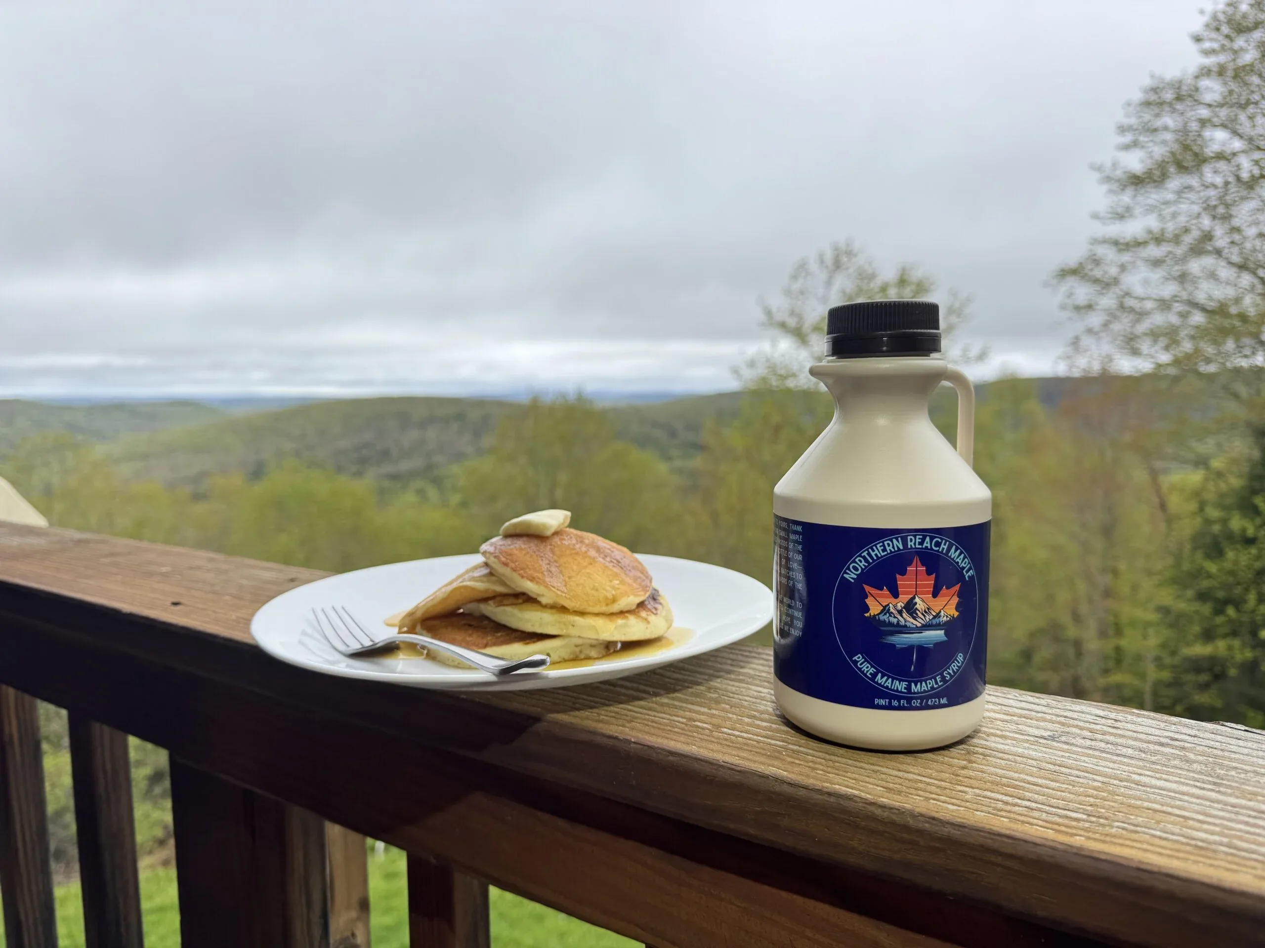 half gallon jug of pure Maine maple syrup